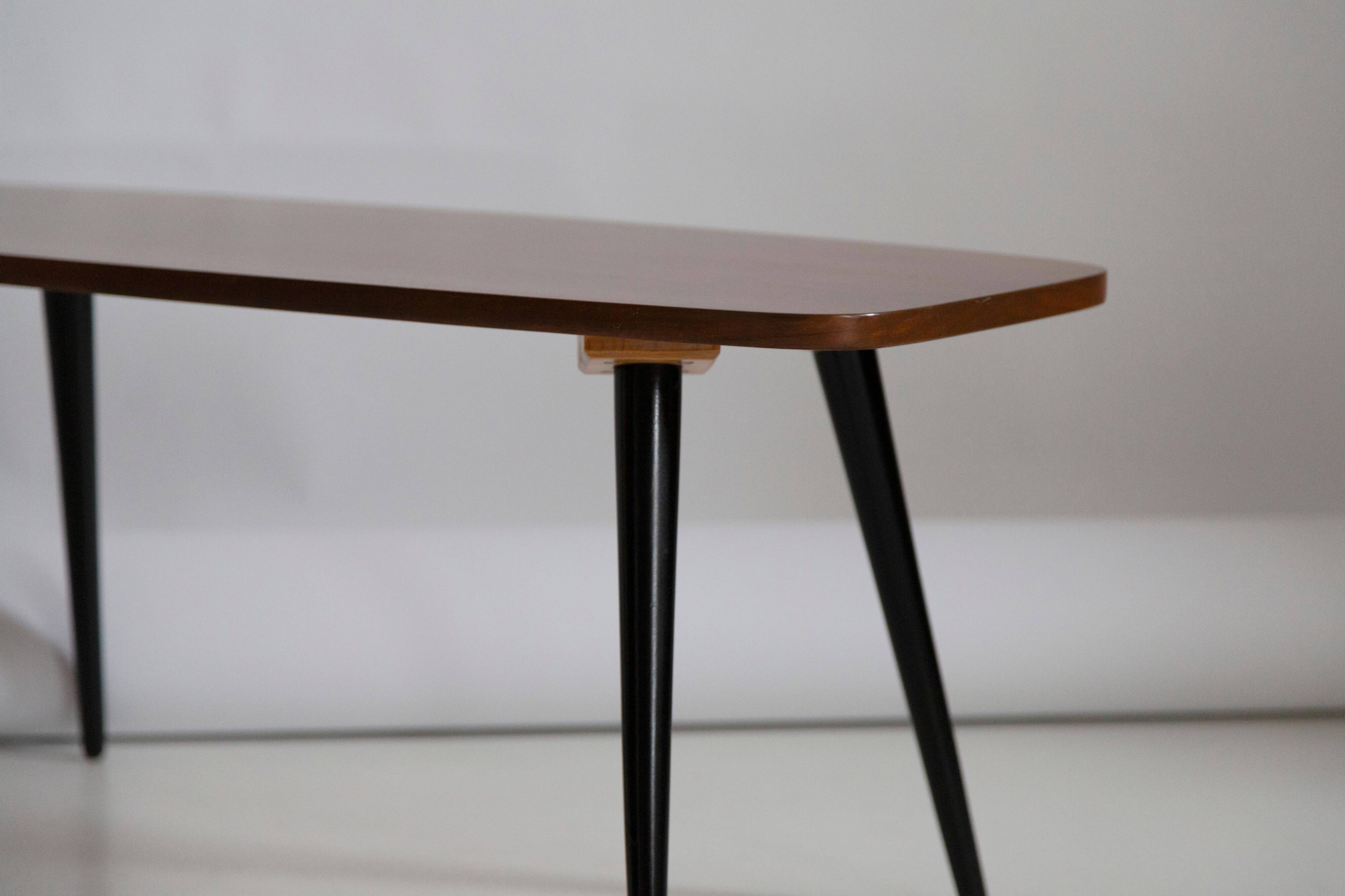 Vintage coffee table made of European beech wood, 1960s.