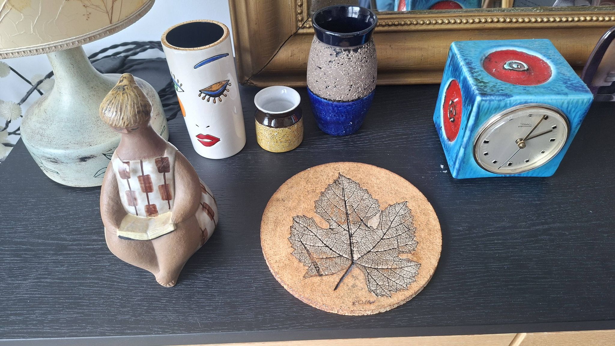 Wall ceramic leaf by Roger Capron, France, 1960s-70s.