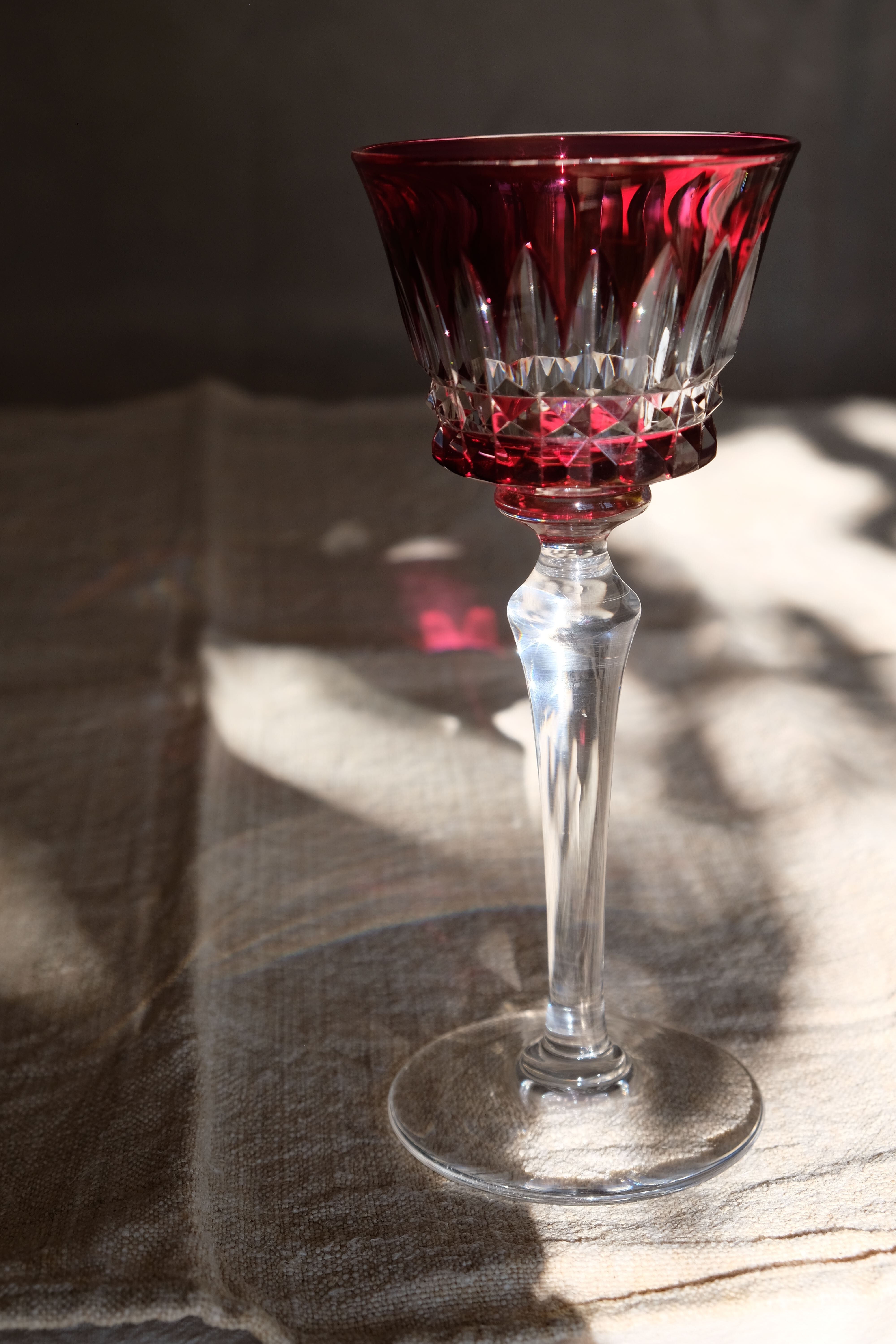 6 Baccarat glasses Piccadilly Model in colored crystal