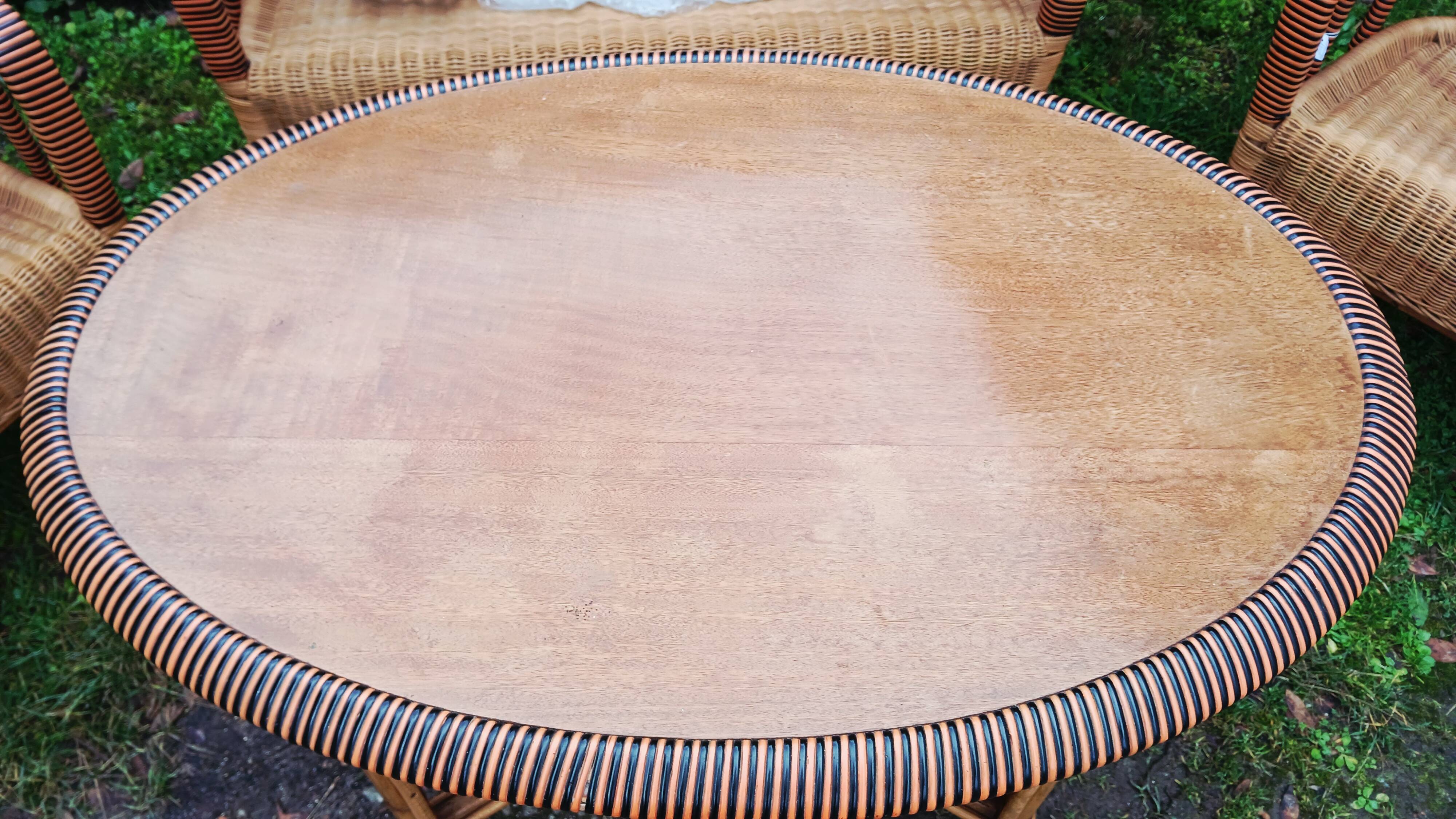 Salon d'hiver ancien en rotin (7 pièces)