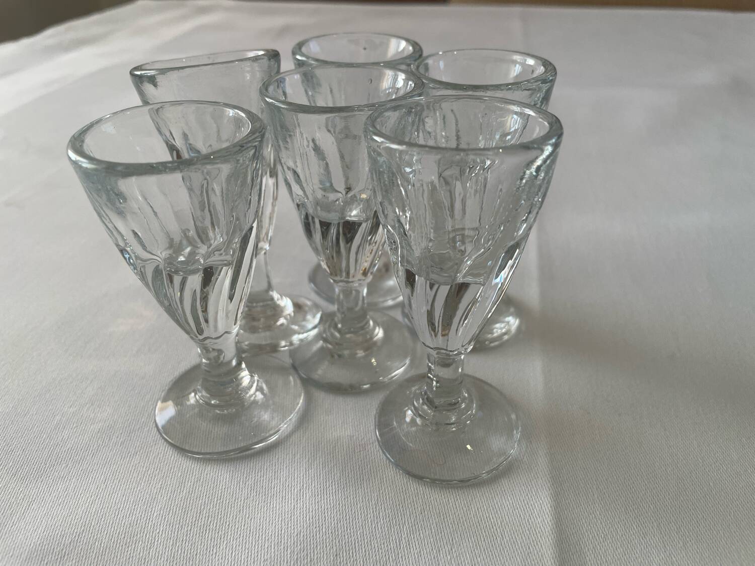 six antique blown glass glasses – 1930s/1950s