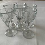 six antique blown glass glasses – 1930s/1950s