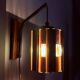 Werner Schou wall lamp, copper and teak 1960s