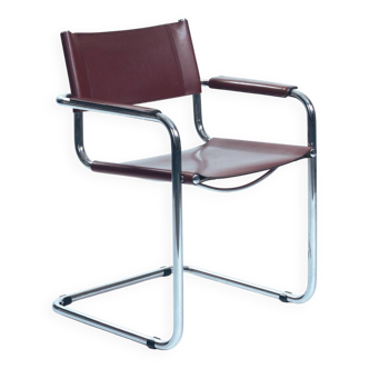 Chaises Bauhaus en cuir, Fasem 1980s