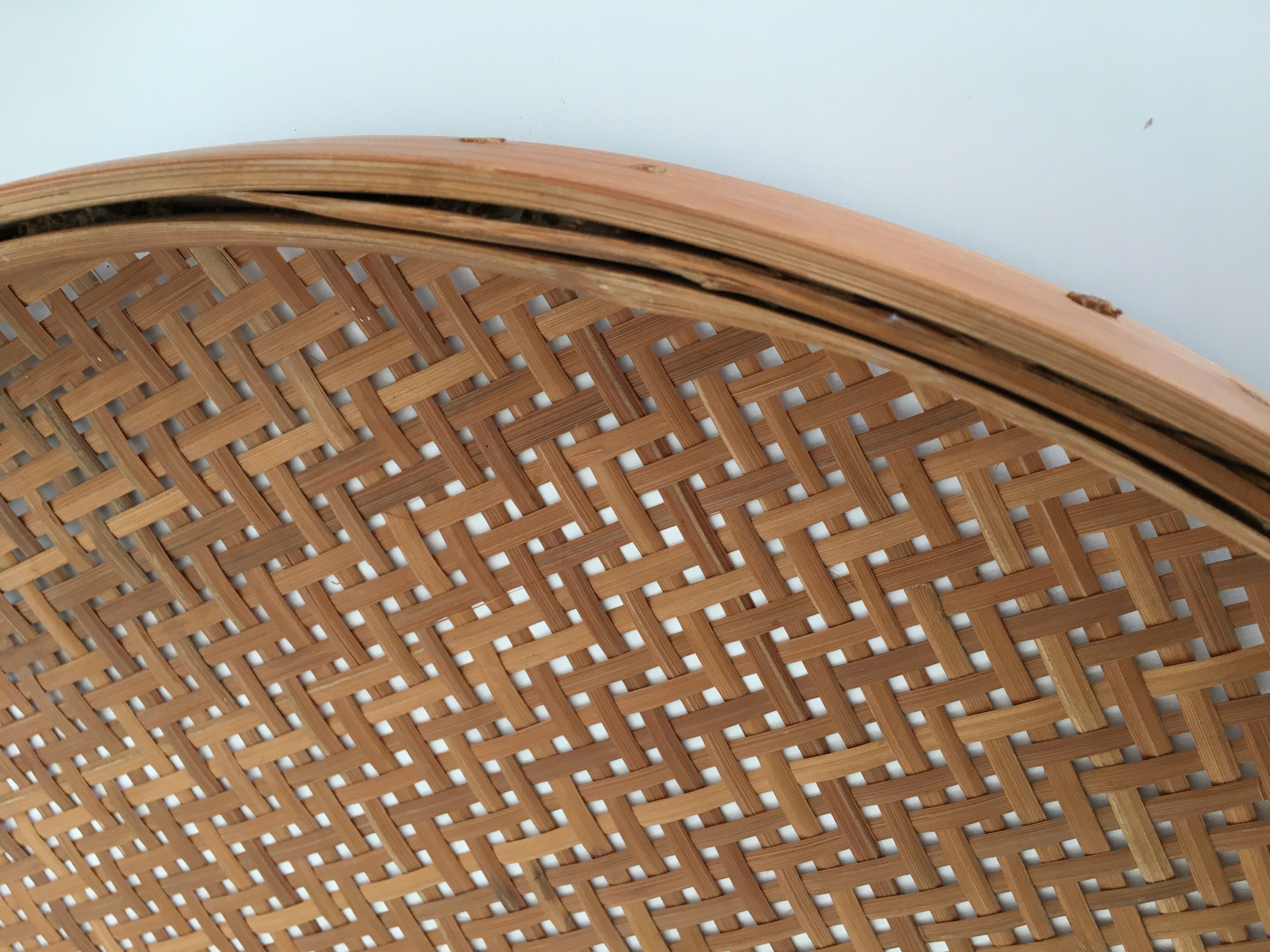 Large platter vintage rattan