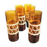 Amber & wicker glasses