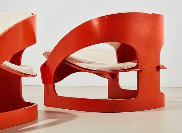 Paire de fauteuils lounge 4801 de Joe Colombo pour Kartell Italie 1964