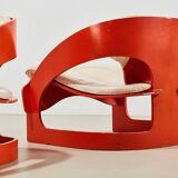 Joe Colombo Pair of Early 4801 Lounge Chairs for Kartell Italy 1964