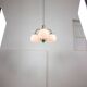 Lustre Mid-Century en Laiton et Opaline, Italie