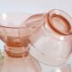 Paire de bols en verre rose