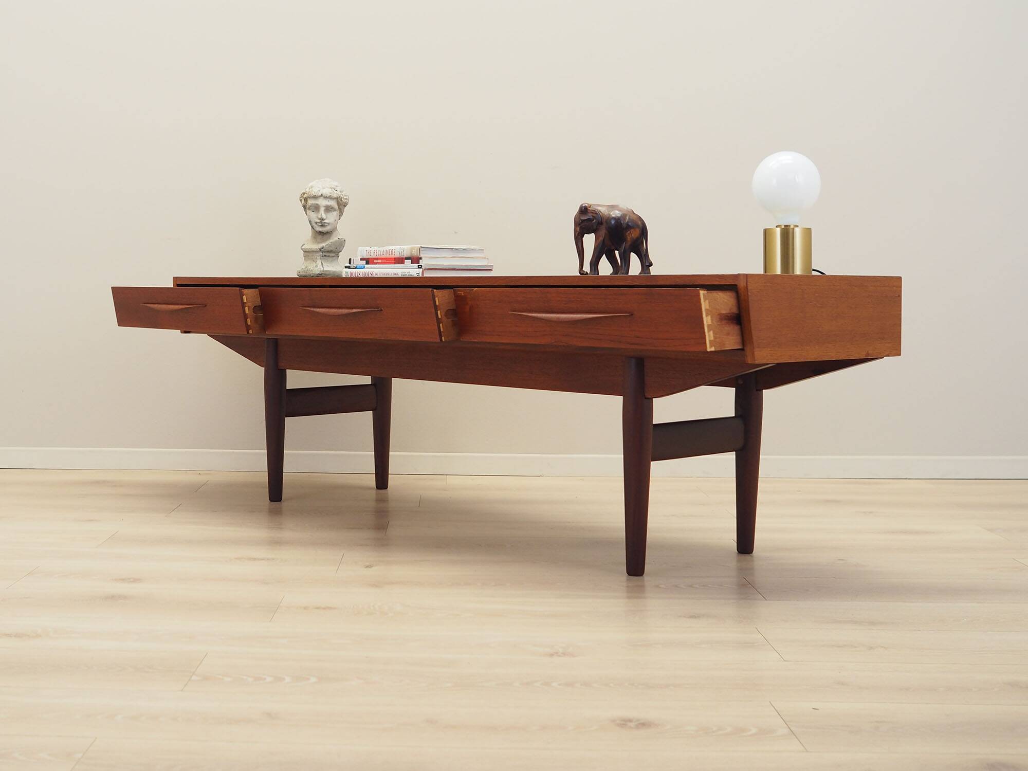 Teak lowboard, Danish design, 1970s, production: Denmark