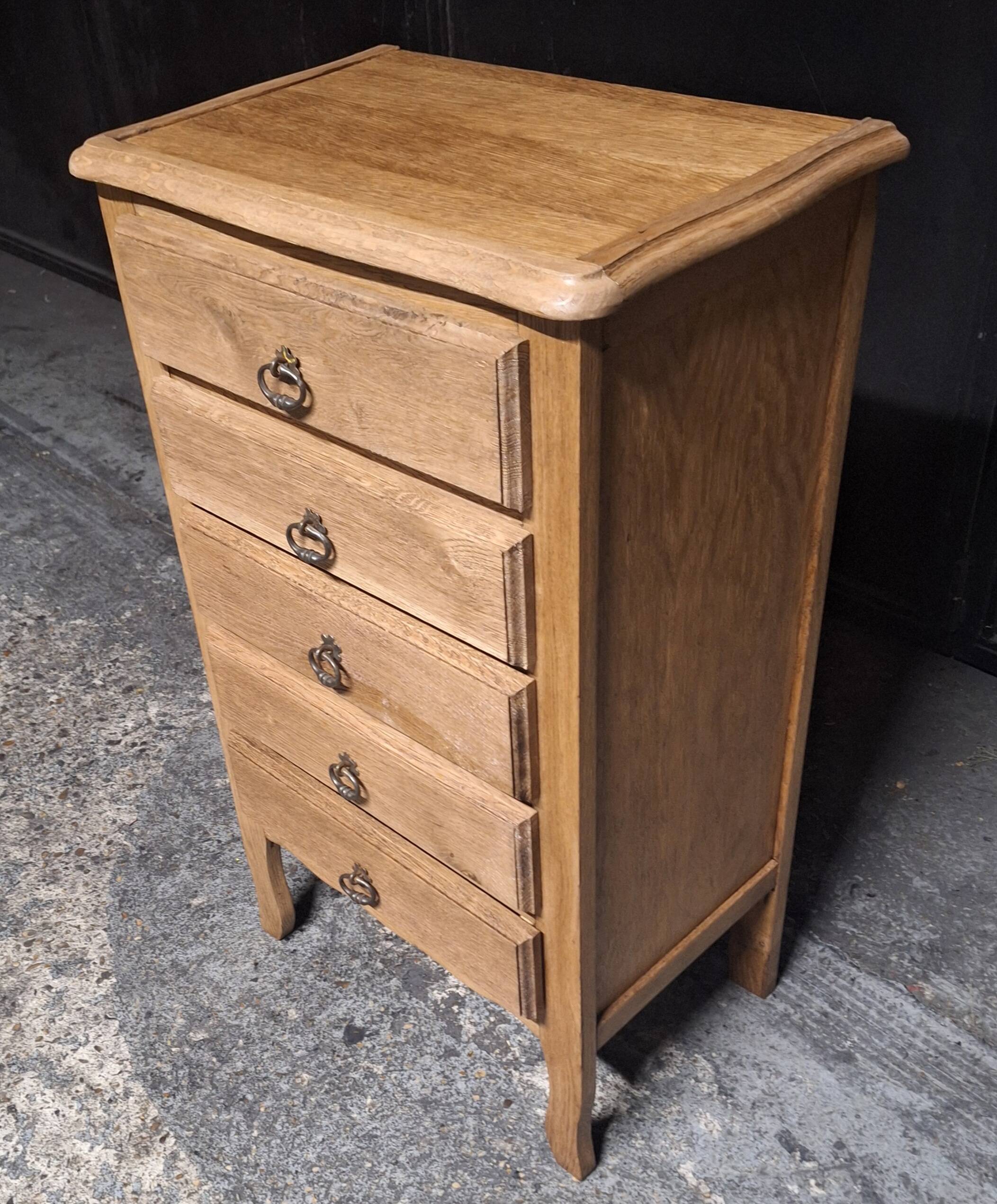 Chiffonnier en chêne 5 tiroirs