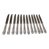 12 silver-plated dessert knives by Christofle Villeroy LXIV