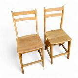 2 x library ladder chair 1950s