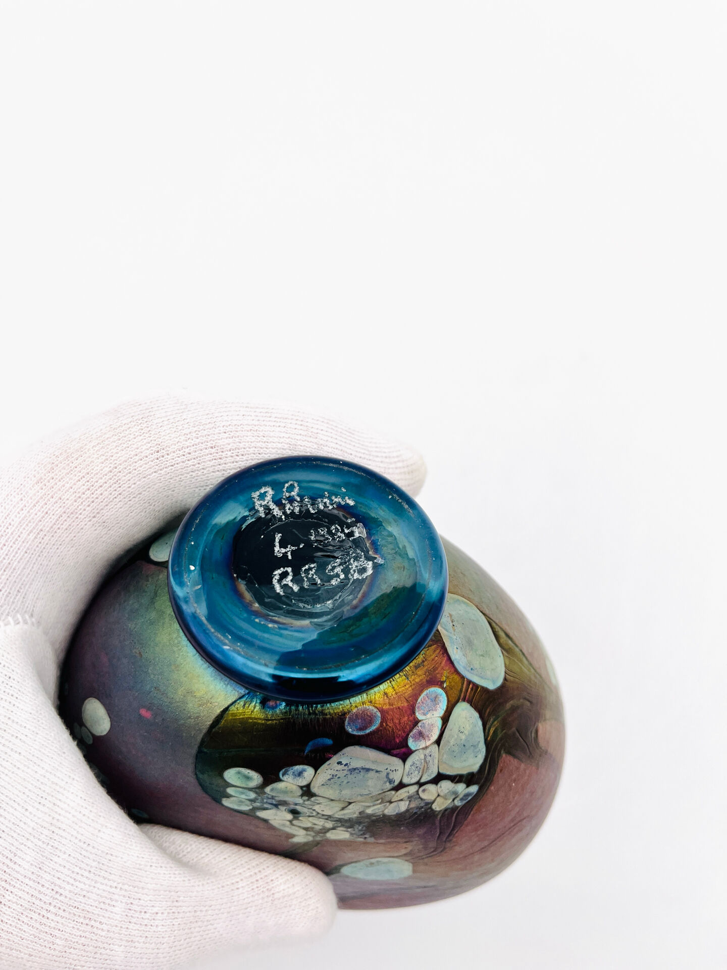 Vase Studio Glass Robert Pierini Signé Numéroté 1985 Verrerie d'Art