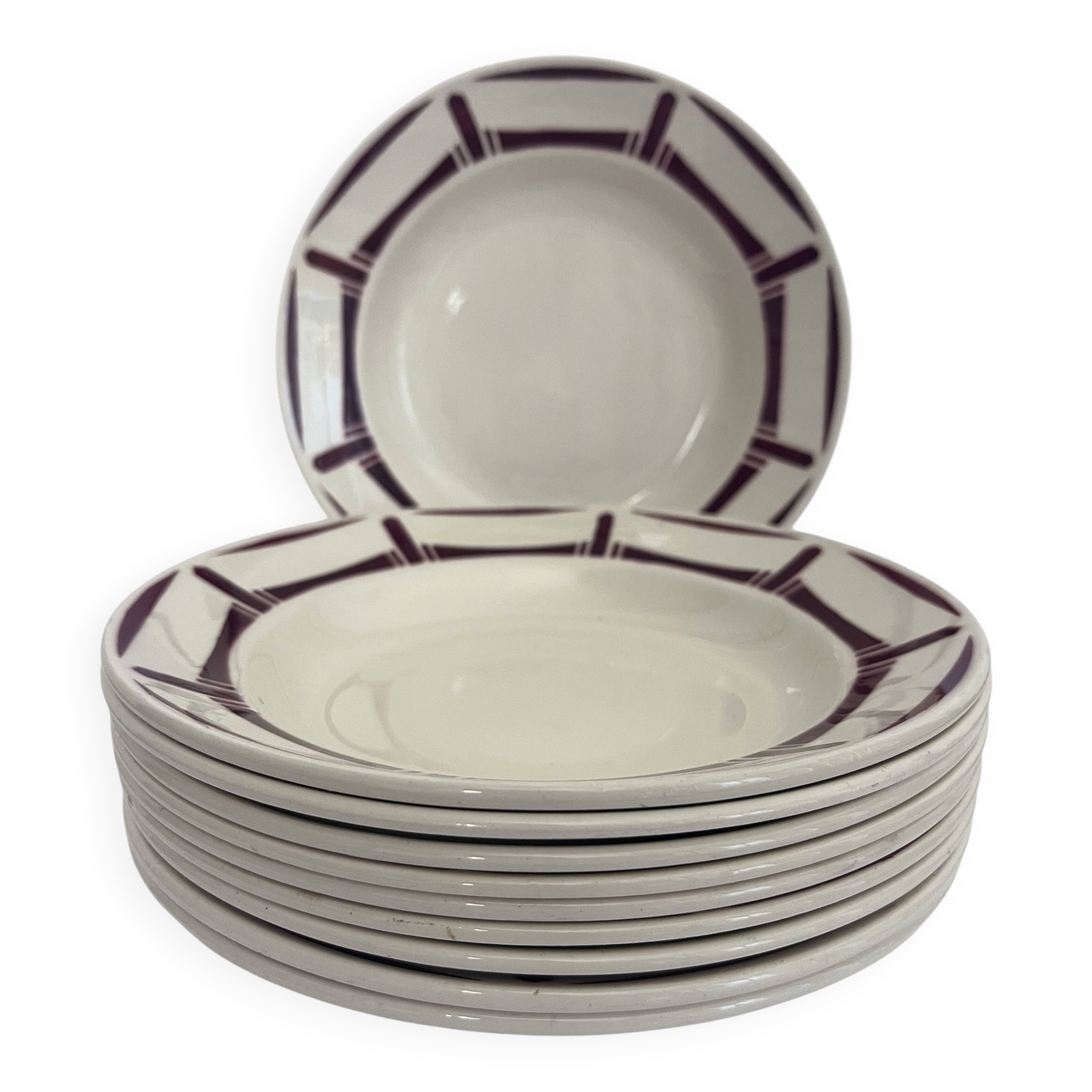 10 deep plates - Badonviller, Louise service