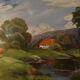 Painting oil on panel landscape Basque country