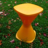 Yellow stool Tam Tam style, vintage 70s