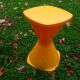 Yellow stool Tam Tam style, vintage 70s