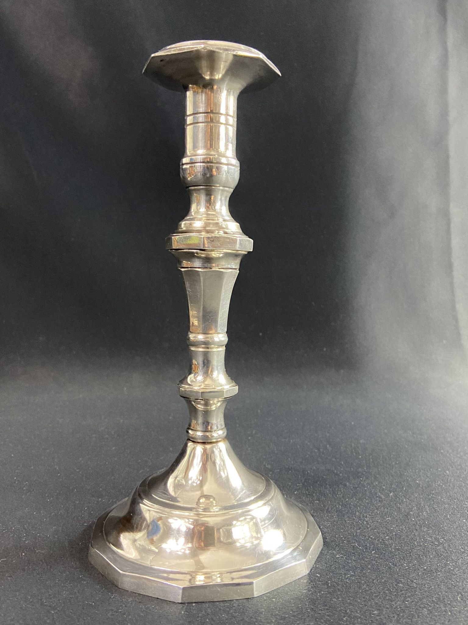 Regency style silver-plated bronze torch candle holder