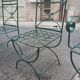 Deux fauteuils et deux chaises de jardin en fer forgé 20 eme