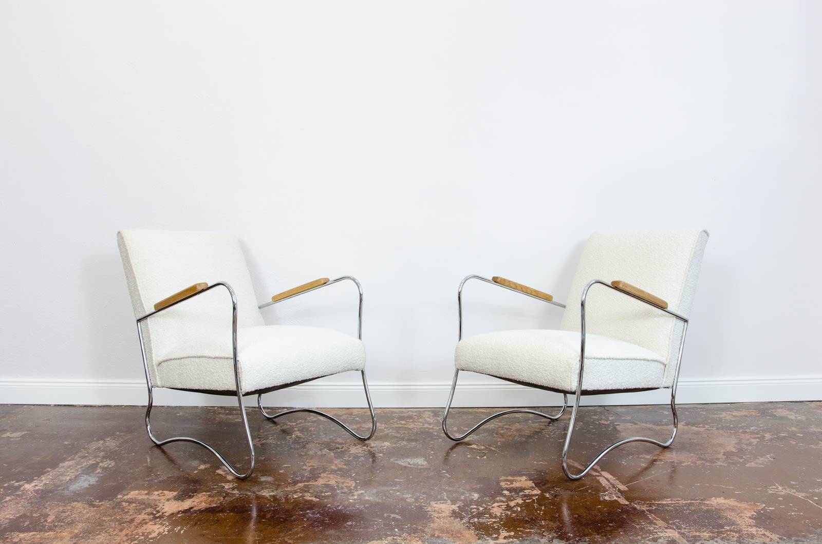 Bauhaus style armchairs by FMW, 1950s, Poland, set of 2