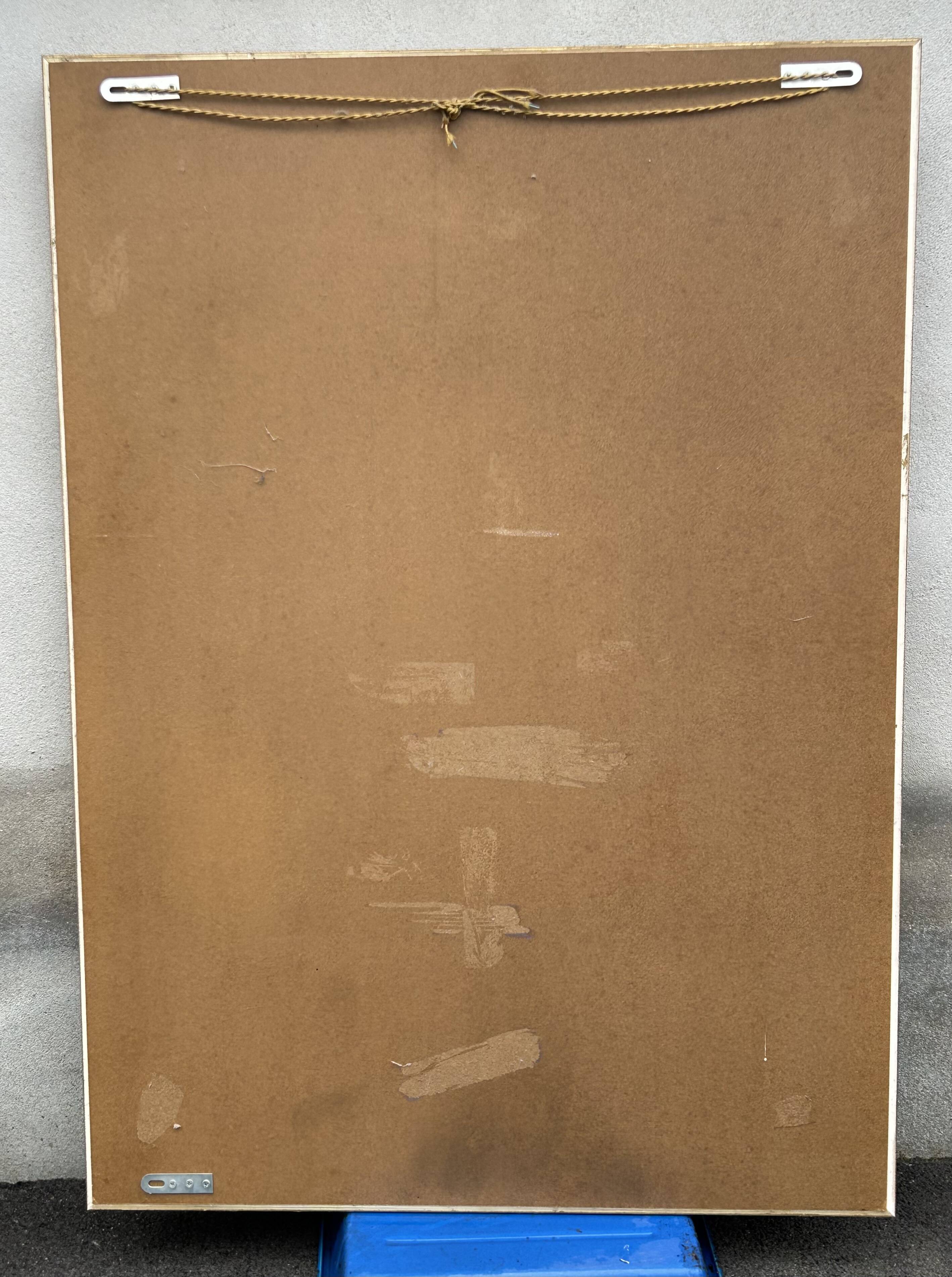 Large bevelled mirror, wood and gilded stucco, Louis XVI style - 140 x 100 cm