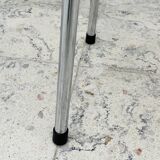 Set of 4 vintage grey chrome Formica stools.