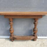Neoclassical solid oak console with columns