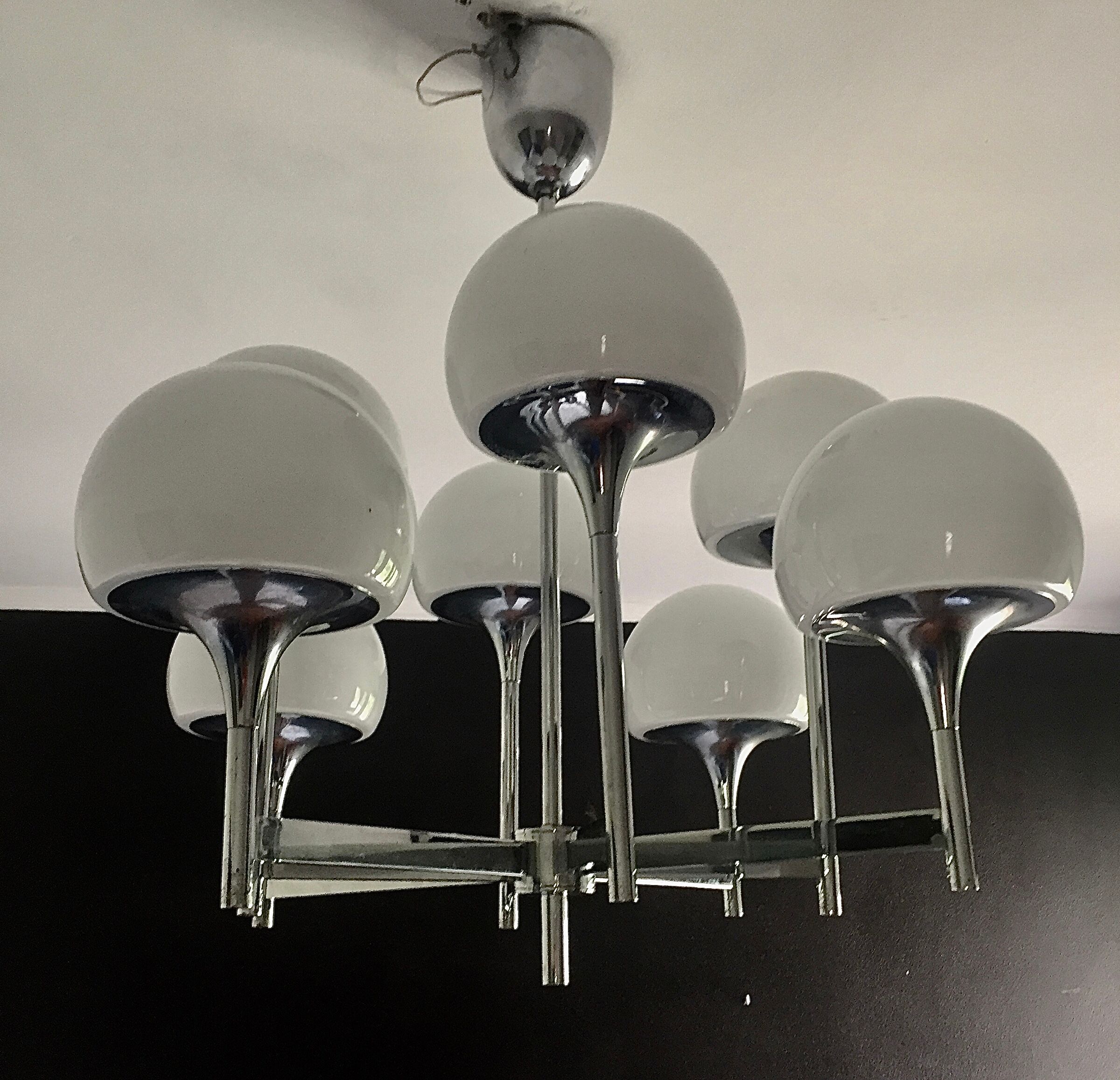 Chandelier 8 fires gaetano sciolari italy 70