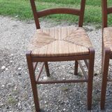 6 antique mulched chairs