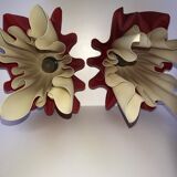 Pair of two-tone handkerchief lamps