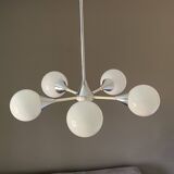 Sputnik chandelier with 5 globes. 1970. Space Age.