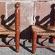 Pair of low armchairs by the fireplace. (Straw seat)