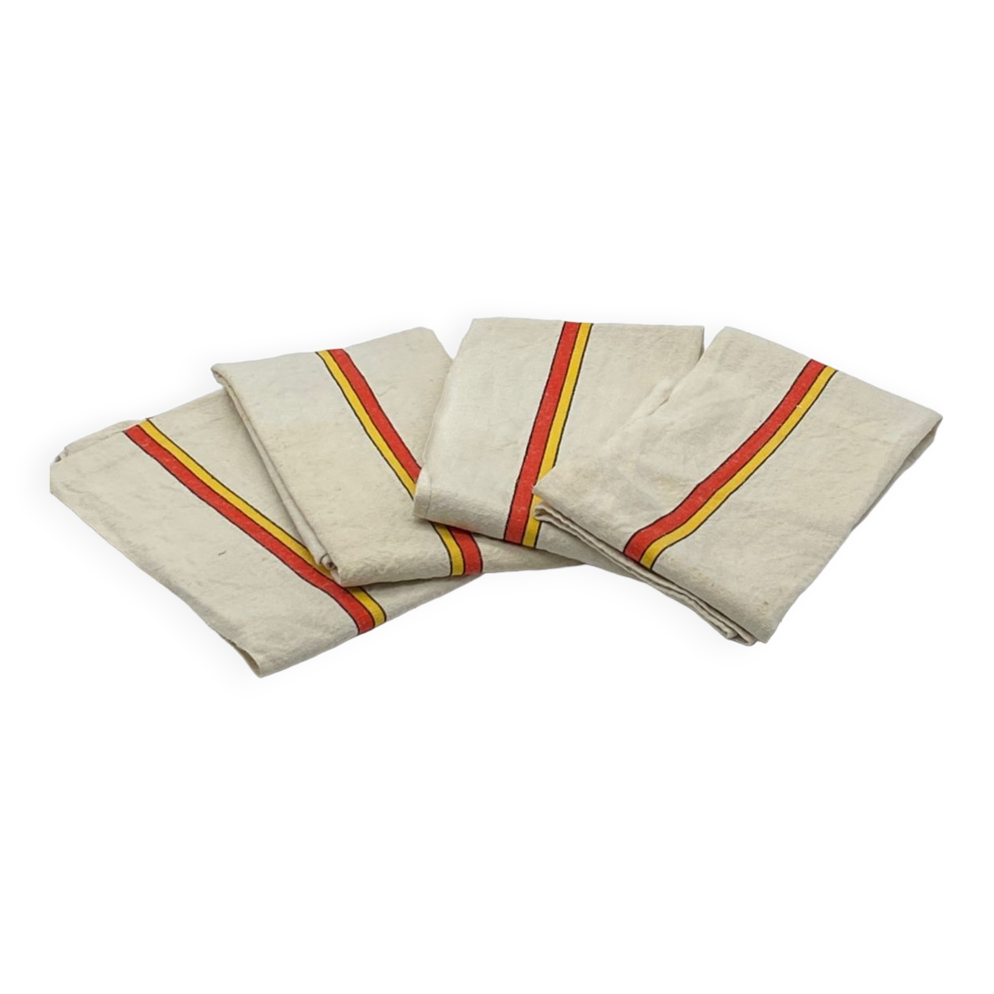 Lot de 4 torchons anciens, vintage , en lin