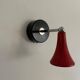 Pair of red metal wall lights AGE, 1970s, Italy