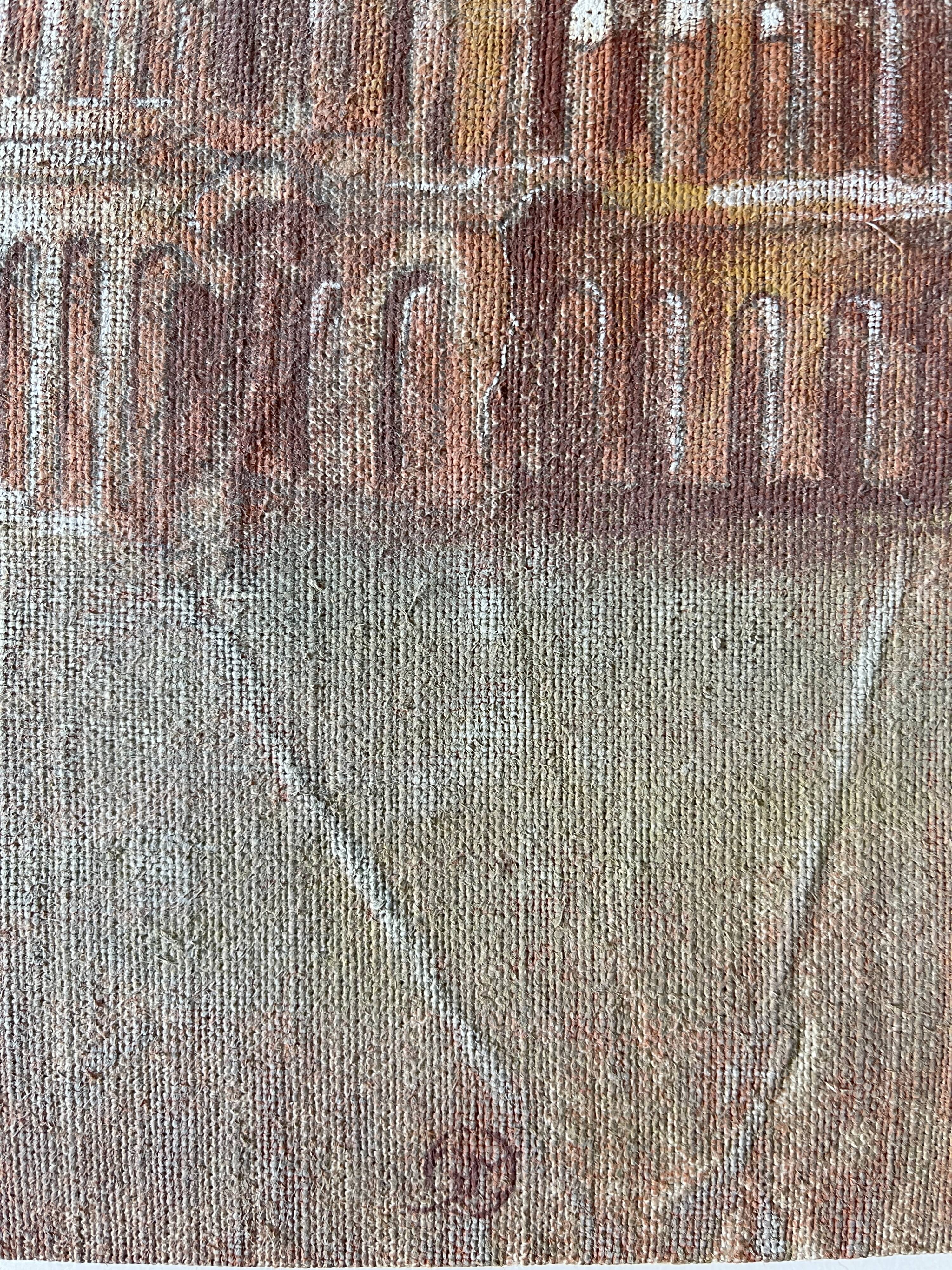 Oil on canvas landscape a l'antique signed gouny et marange