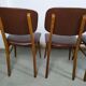 Suite de 6 chaise bois skaï marron brus vintage année 50 - 60