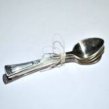Set of 6 small ART DECO spoons in silver metal - 5 mocha spoons and 1 jam spoon