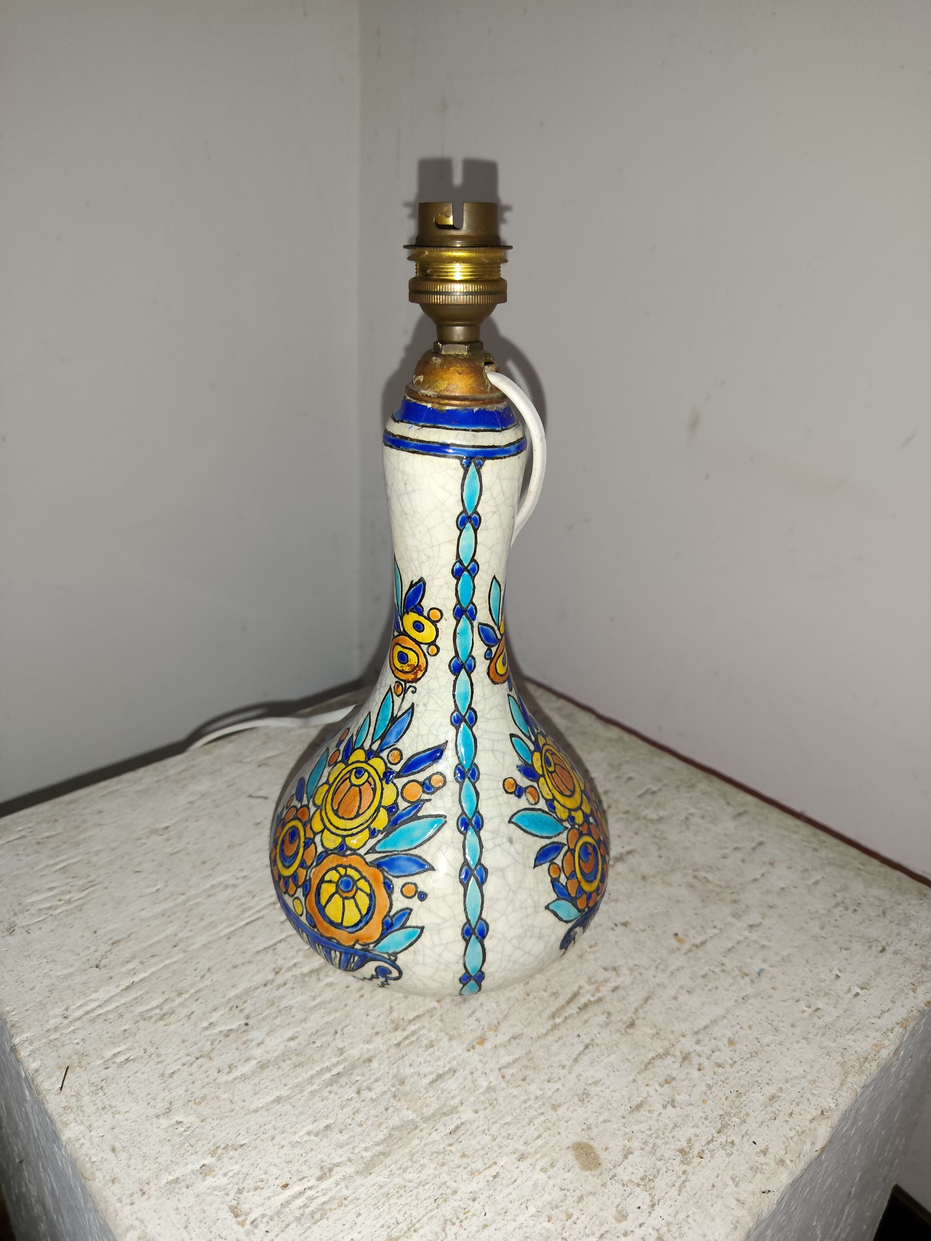 Art-deco lamp base Boch La Louvière Catteau