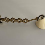 Cream metal and brass wall lamp with scissors design by Karl Lang for SIS Licht, 1950s, Germany.
