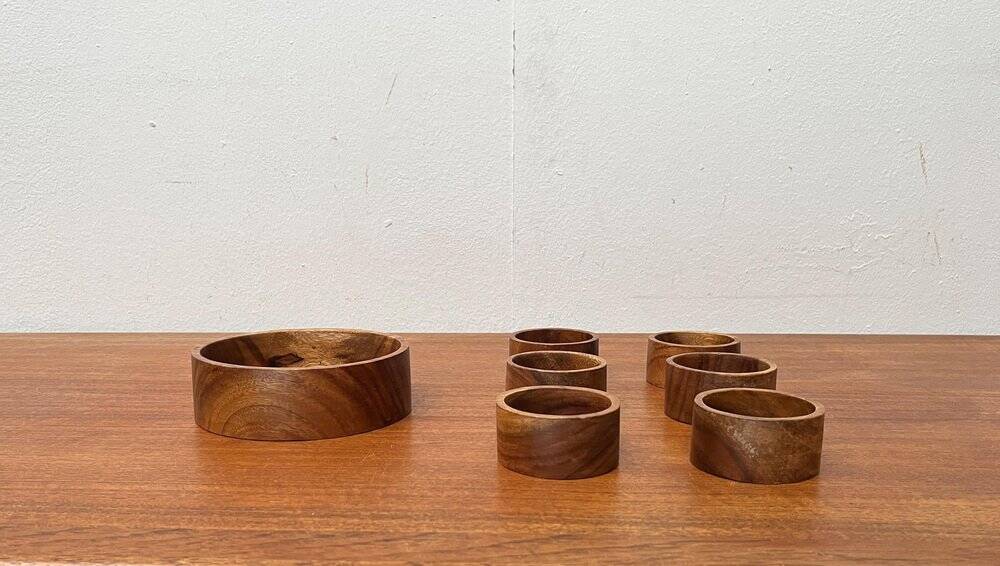 Ensemble de 7 bols vintage en teck scandinave