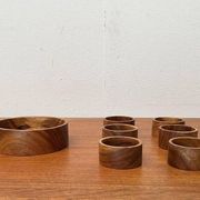 Ensemble de 7 bols vintage en teck scandinave