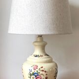 Vintage Ceramic Lamp with Wooden Base