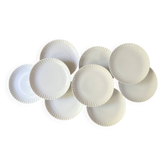 9 assiettes Porcelaine du Berry