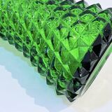 Empoli bottle vintage carafe in green diamond point glass Italy