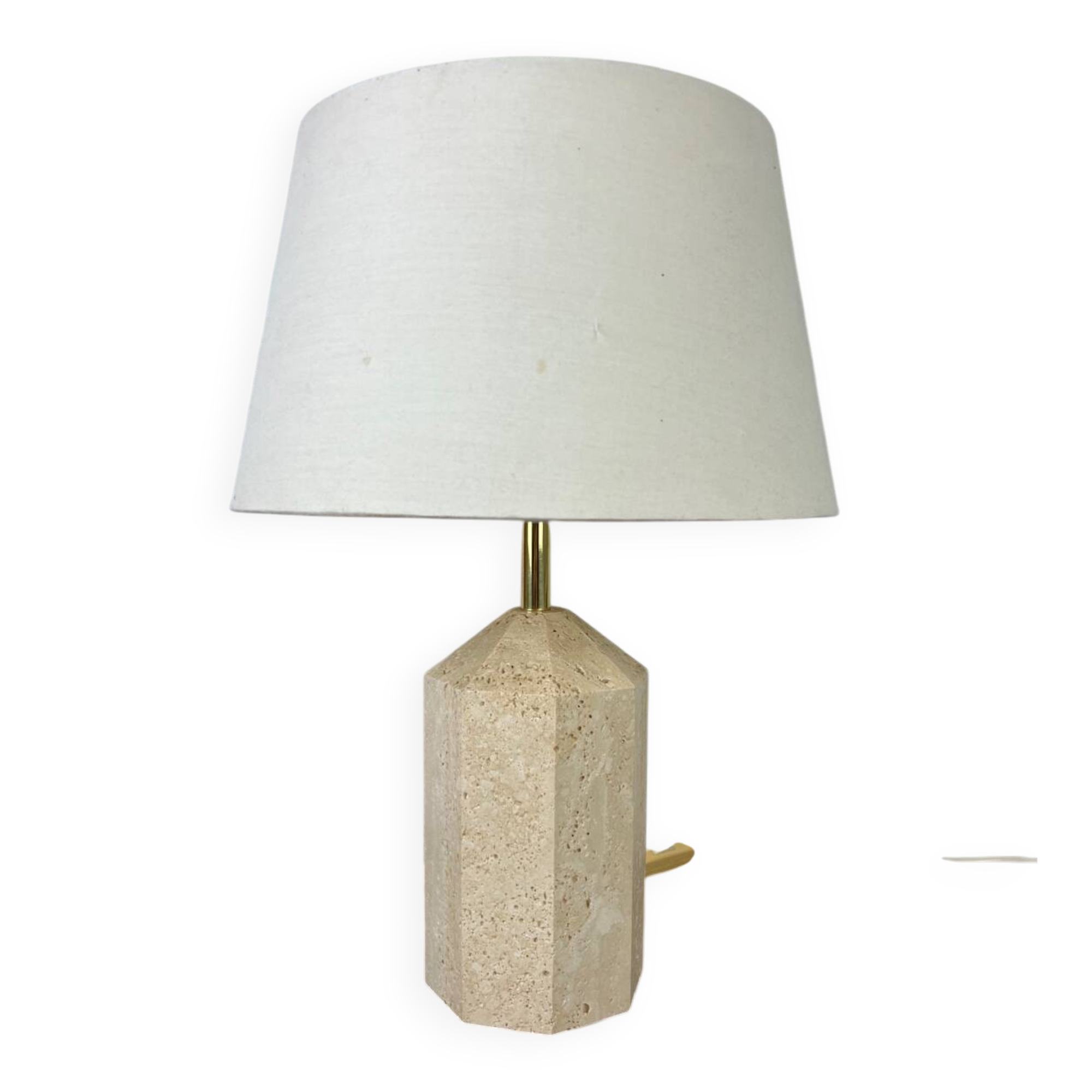 Lampe en travertin, années 80