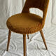 Camel barrel chair with faux fur by Baumann