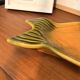 Large vintage fish platter in Vallauris earthenware, 1960s/70s, orange.