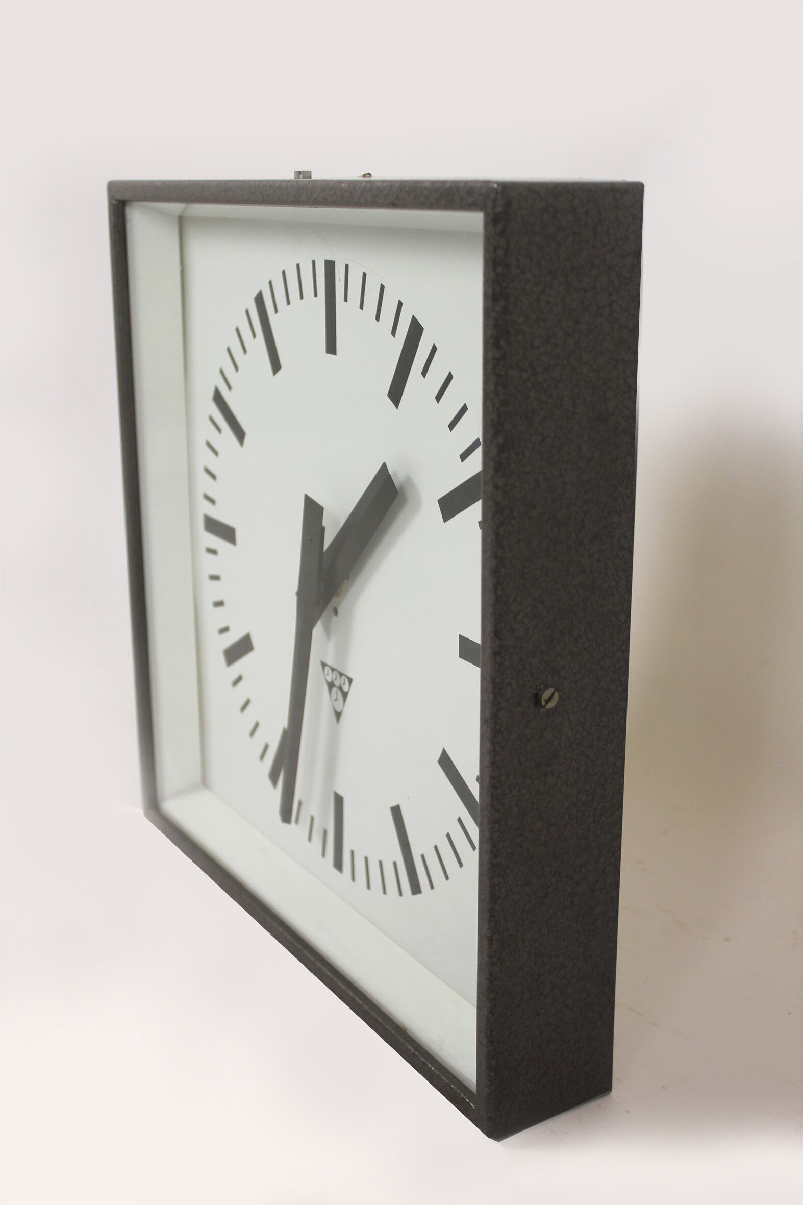 Industrial Square Railway Clock from Pragotron 1970s